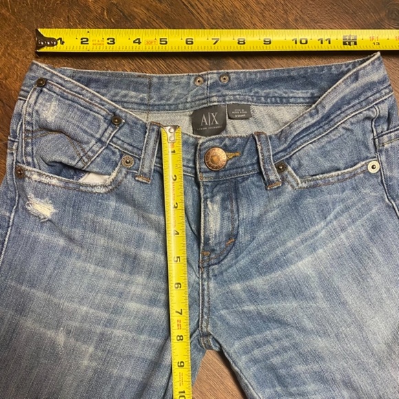 AX Armani Exchange Y2K Distressed Bootcut Jeans - Size 4S - Picture 10 of 13